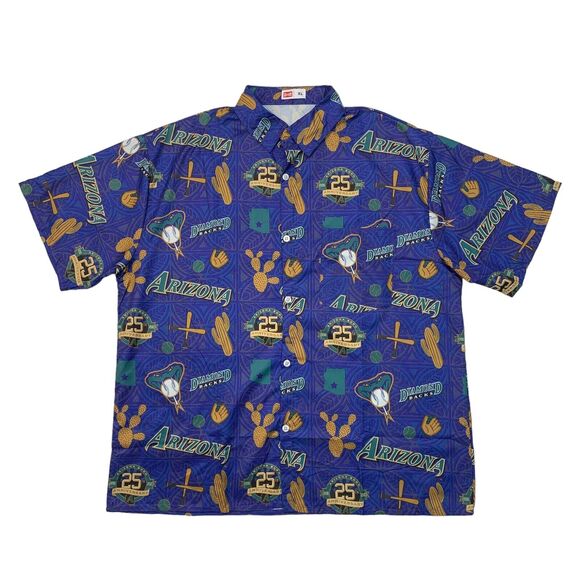 Budweiser Arizona Diamondbacks Hawaiian Shirt Mens XL Extra Large Button Up New - Picture 1 of 10